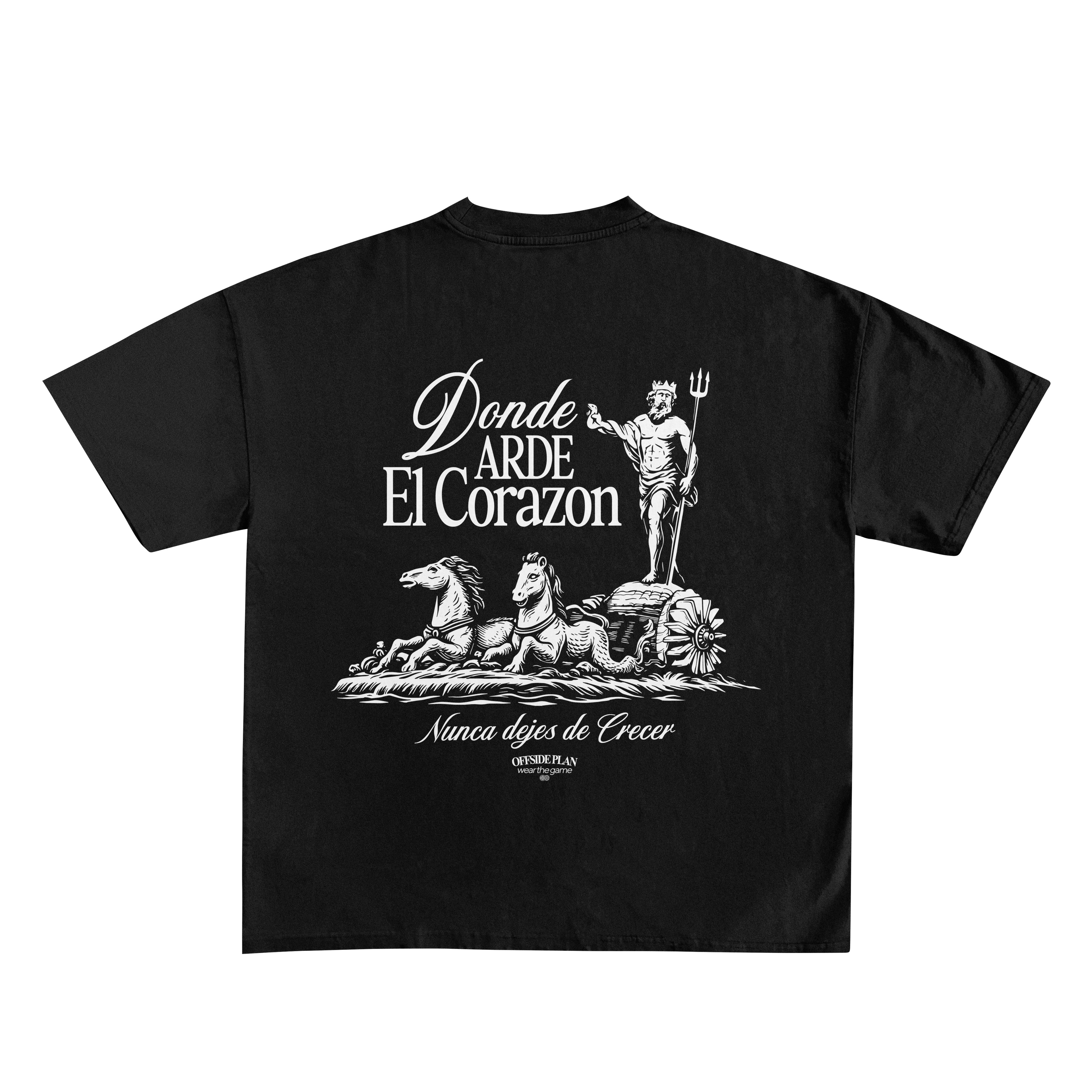 Camiseta "Donde arde el corazón"- Negro
