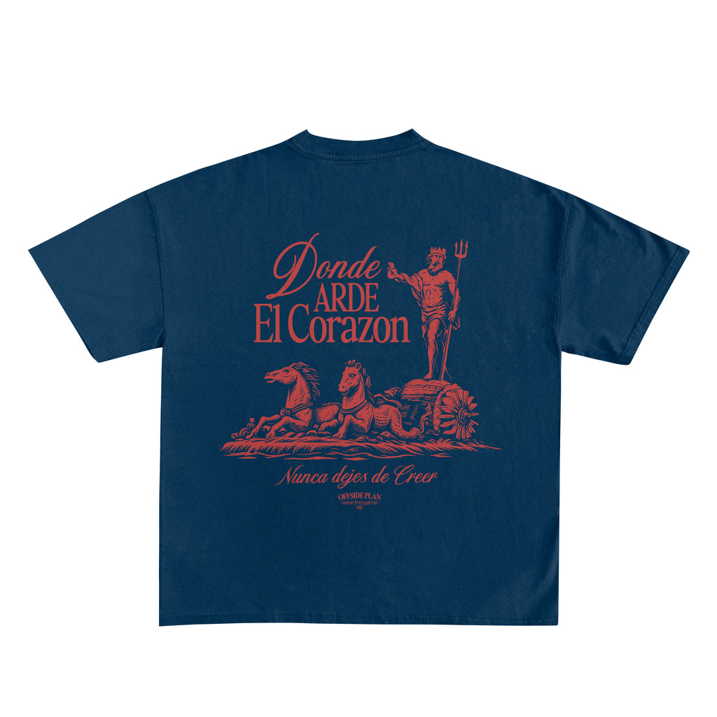 Camiseta "Donde arde el corazón"- Azul Marina