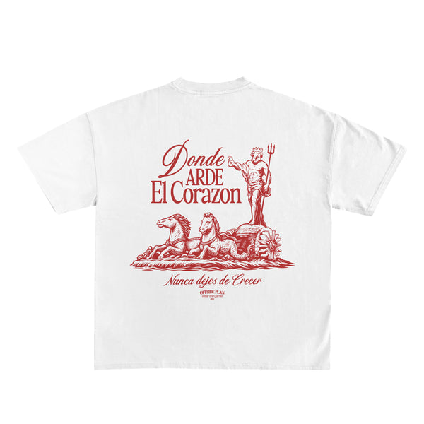 Camiseta "Donde arde el corazón"- Blanco