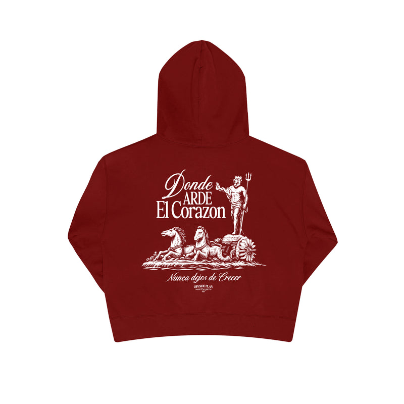 Sudadera "Donde el arde el corazón" - Granate