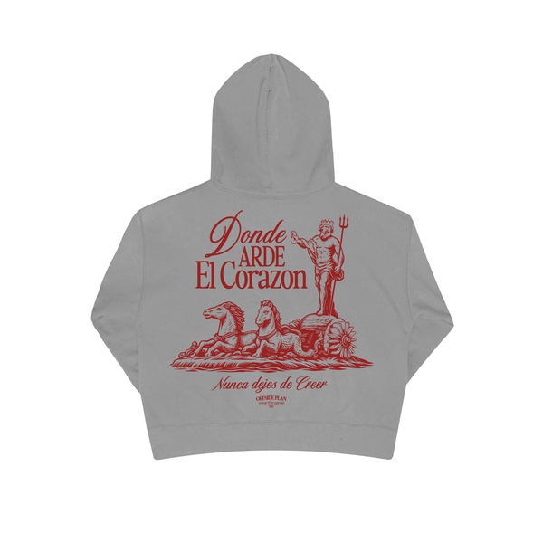 Sudadera "Donde el arde el corazón" - Gris