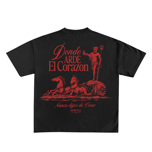 Camiseta "Donde arde el corazón"- Negra