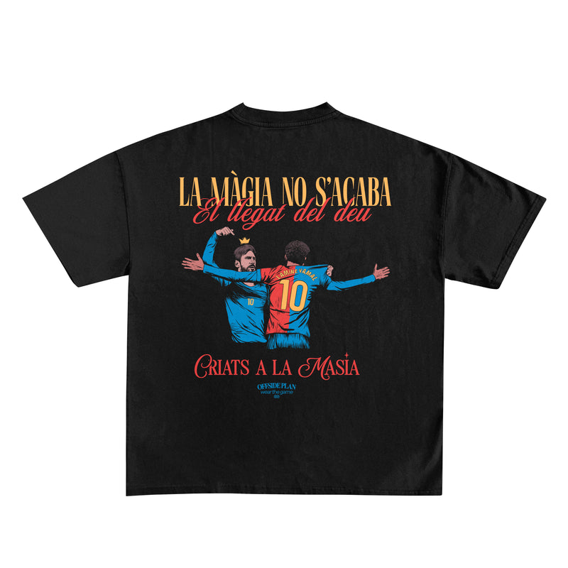 Camiseta "Lamine & Messi"- CATALÀ - Negro
